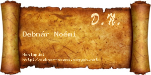 Debnár Noémi névjegykártya